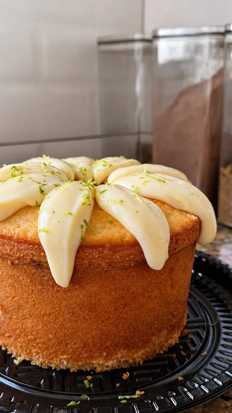 Bolo de limão com cobertura e raspas frescas da Joca Bakery