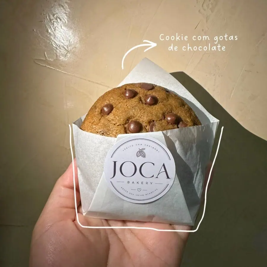 Cookie tradicional com gotas de chocolate da Joca Bakery
